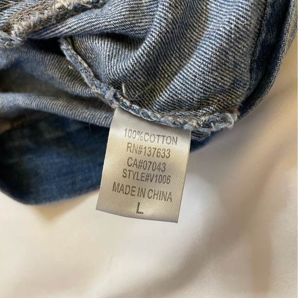 Red Tulips size large jean vest - Picture 7 of 13